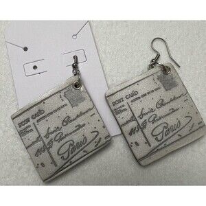 Clay Statement Earrings "Paris Postcard" Theme Lightweight Sterling Silver Wires